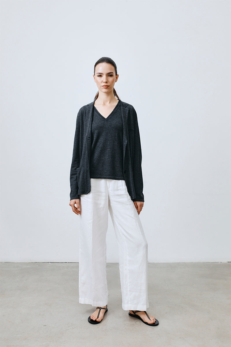 blazer de cashmere ultrafino y seda de mujer