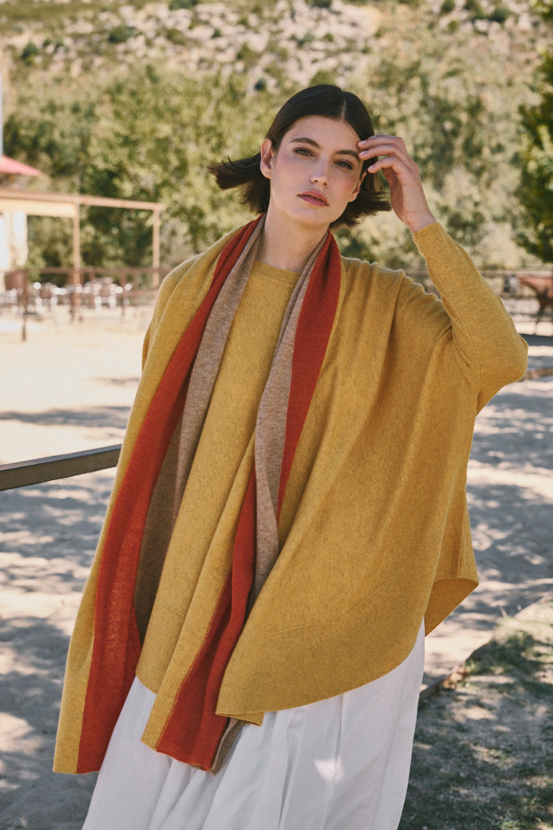 bufanda tres rayas 100% cashmere eleva tu outfit con nuestros colores AGAIN Cashmere