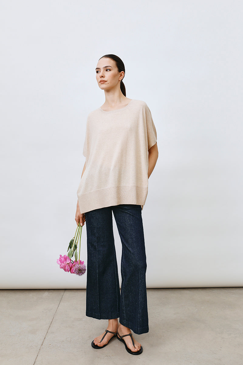 camiseta poncho manga corta ultrafino