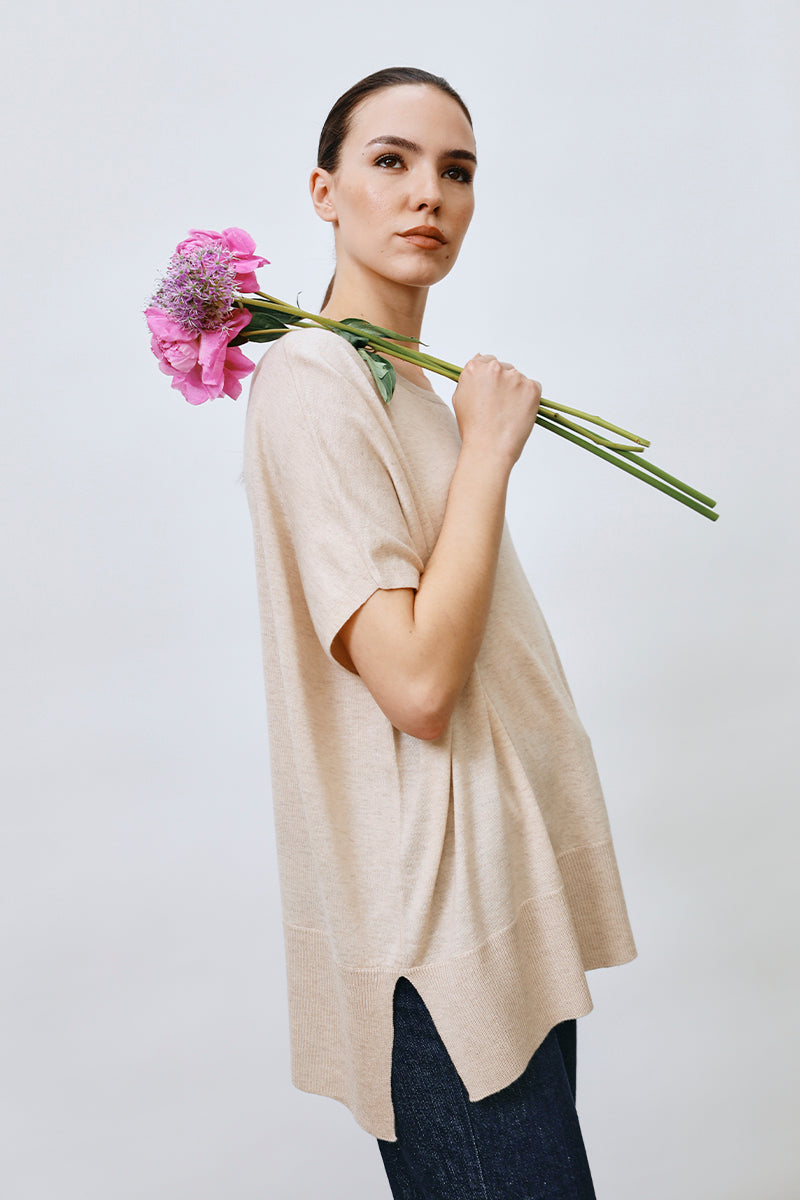 camiseta poncho manga corta ultrafino