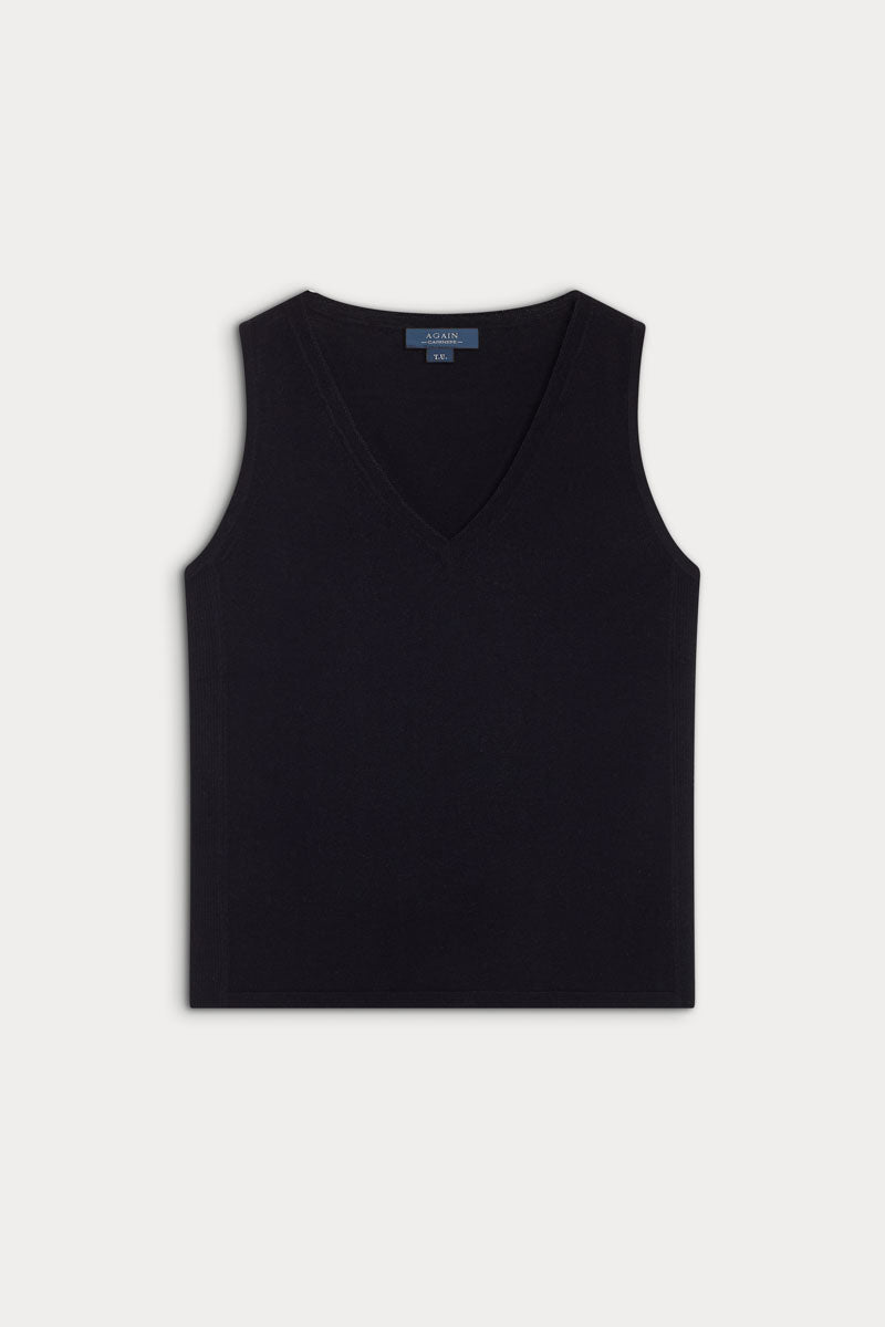 Camiseta sin mangas cashmere y seda ultrafino de verano