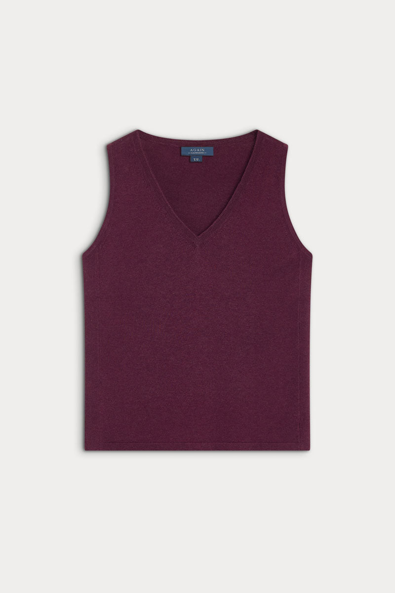Camiseta sin mangas cashmere y seda ultrafino de verano