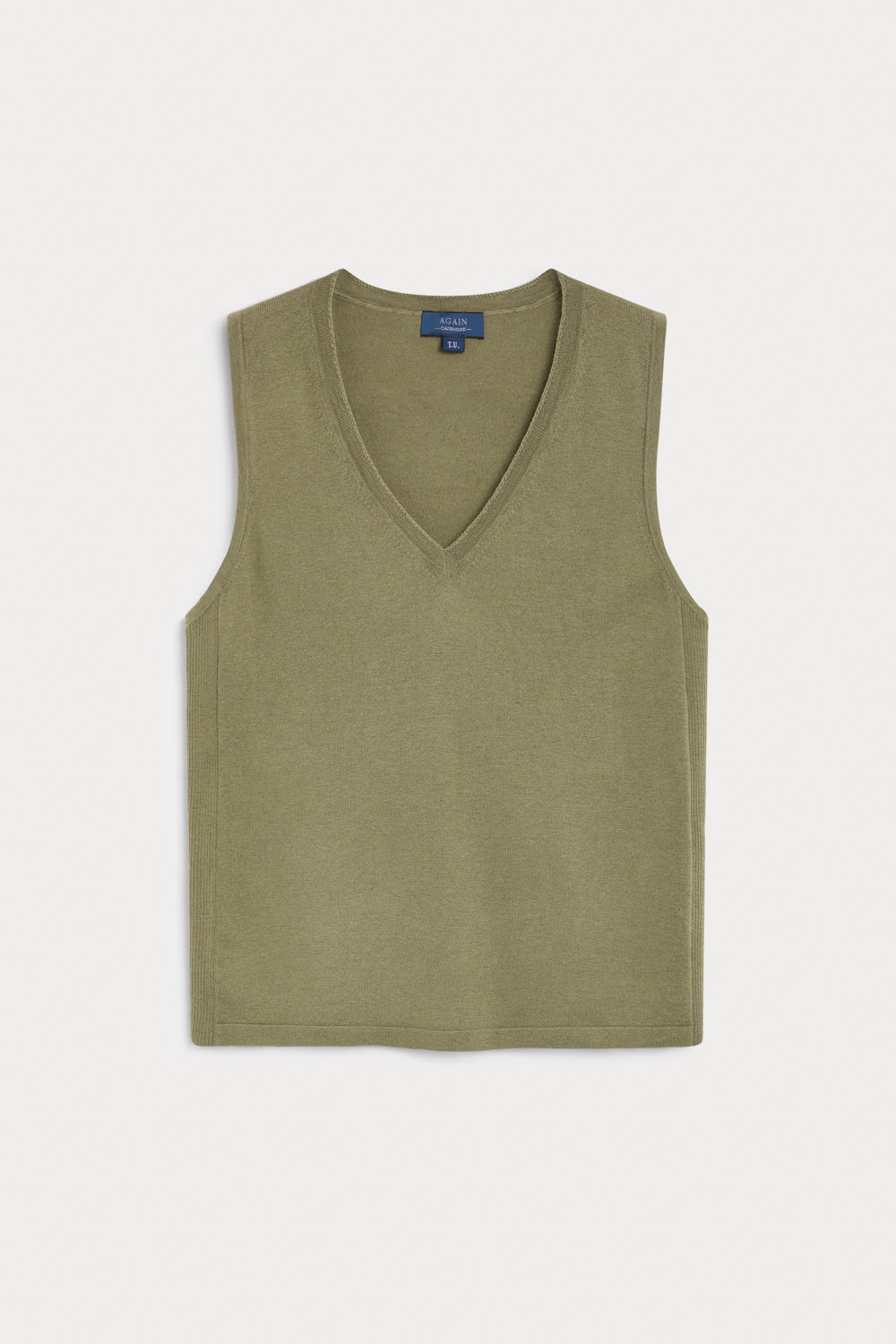 camiseta manga corta cashmere seda verde oliva