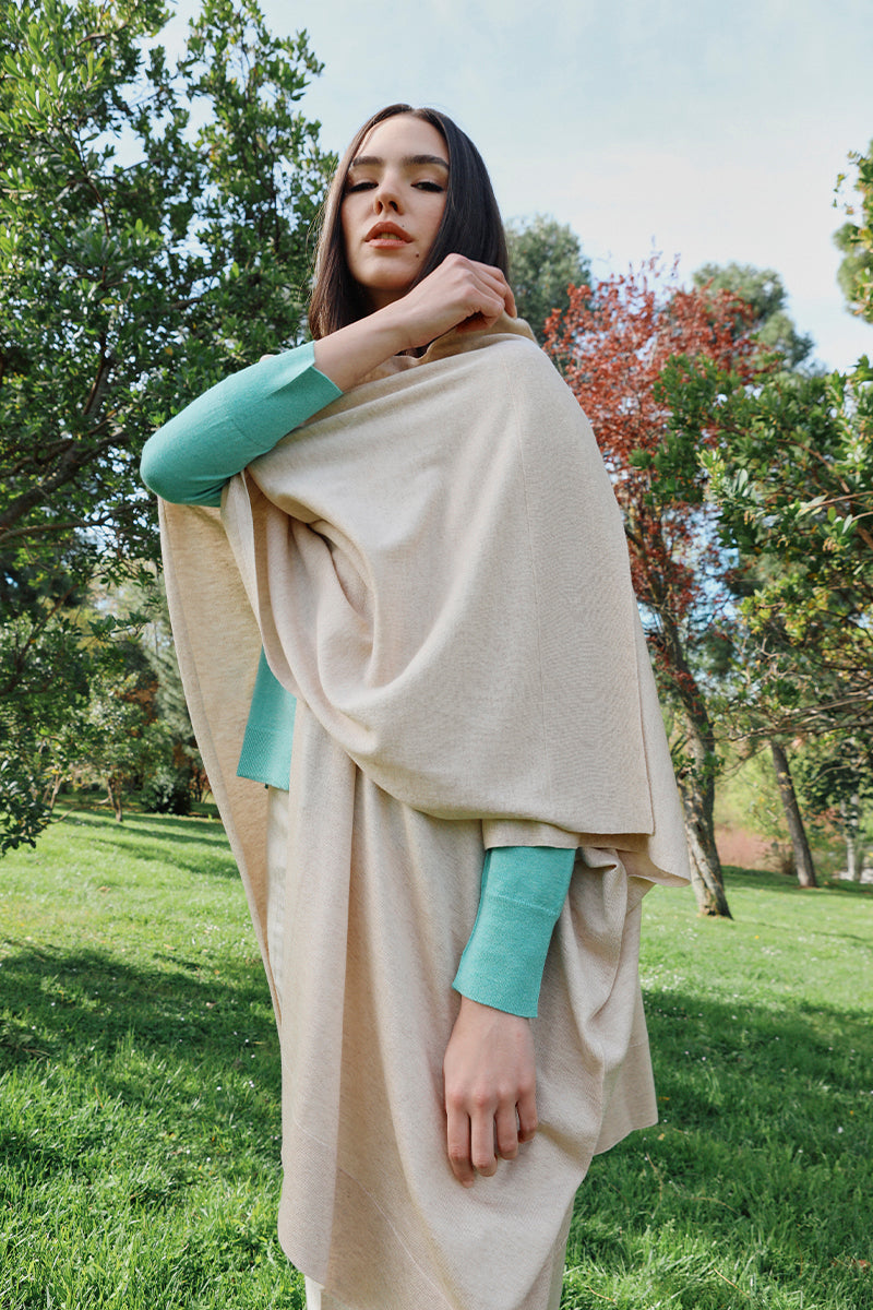  capa de cashmere y seda ultrafino de mujer