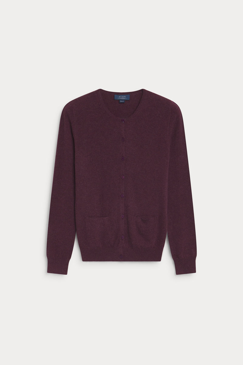 cardigan basica cashmere mujer red wine