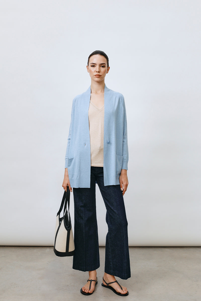 cardigan larga cashmere seda ultrafina de mujer