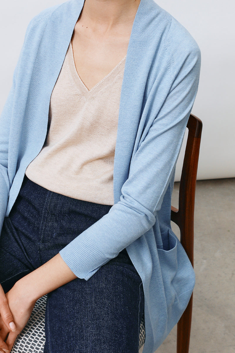 cardigan larga cashmere seda ultrafina de mujer