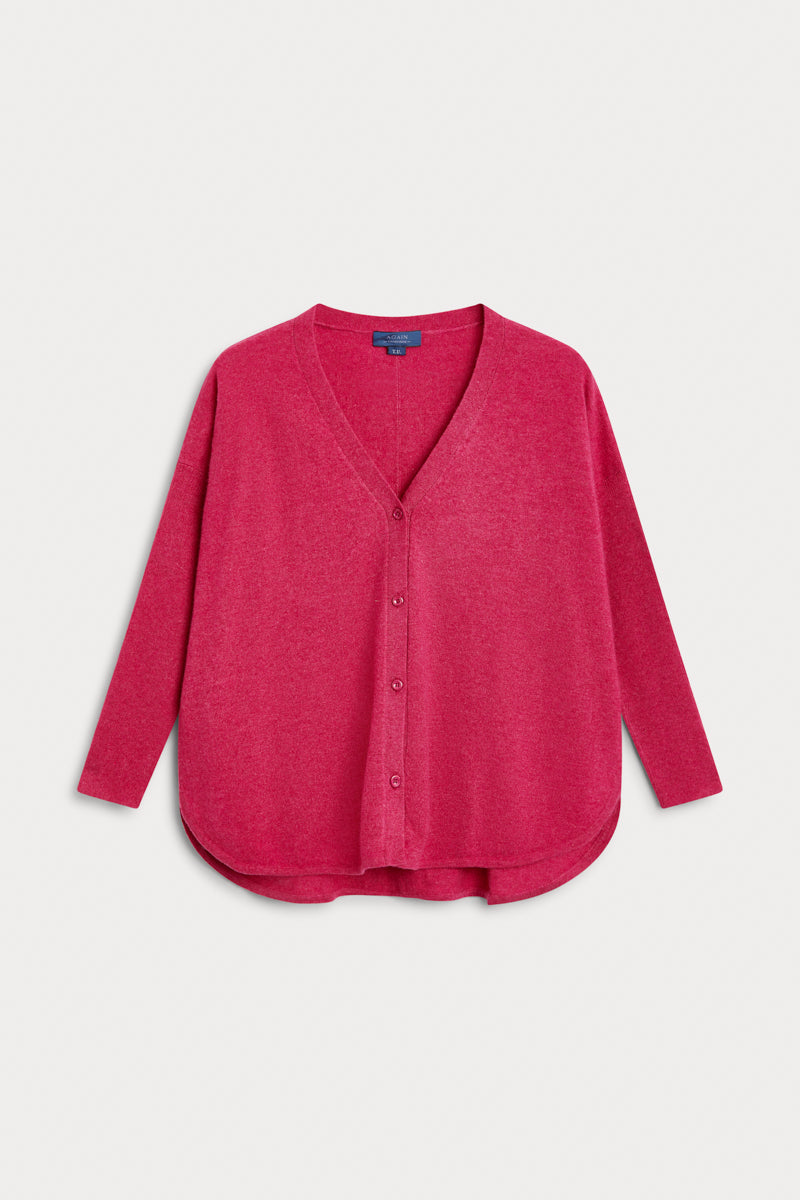 cardigan oversize cashmere fresa. 100% cashmere. AGAIN Cashmere.