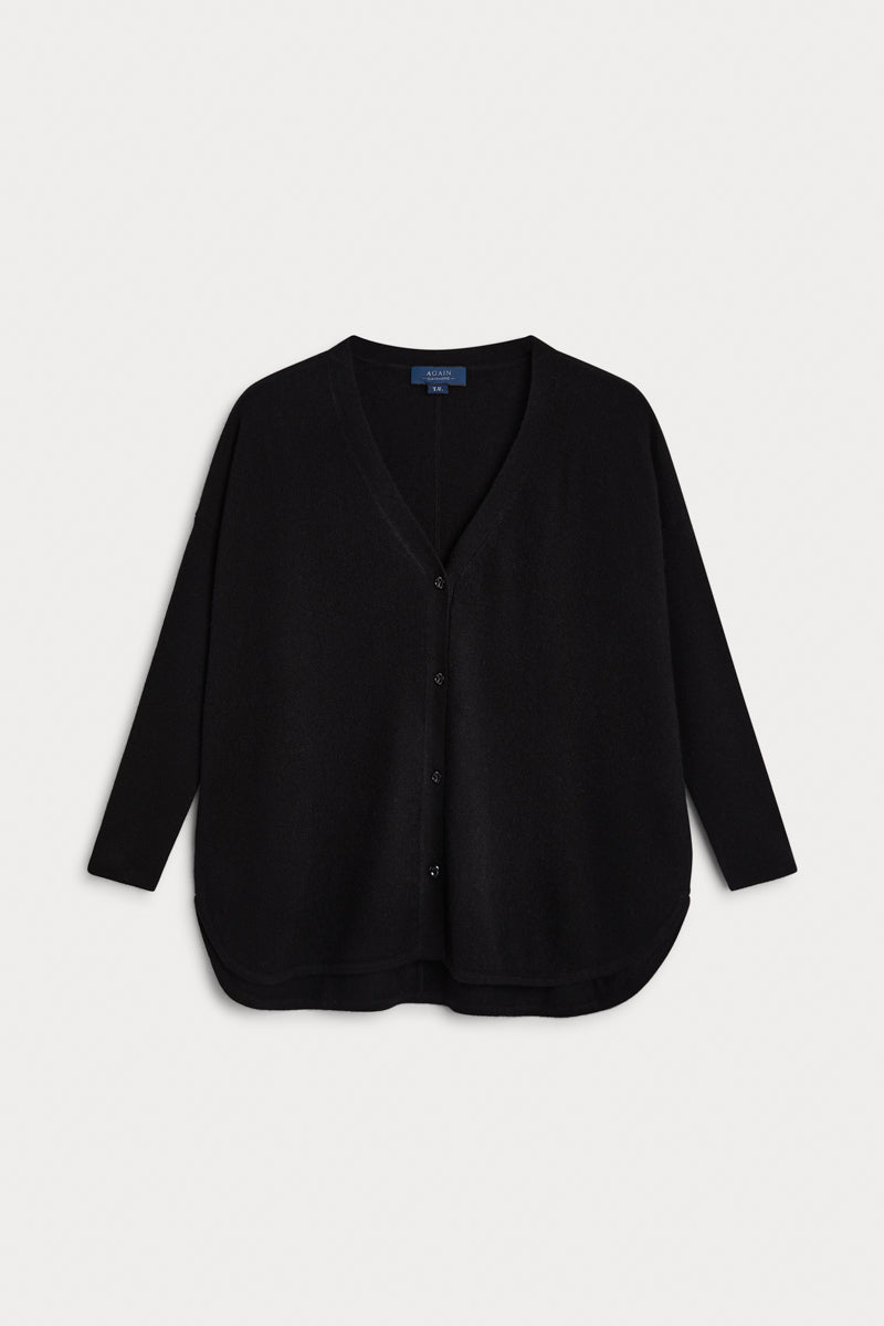 cardigan oversize cashmere negro. 100% cashmere. AGAIN Cashmere.