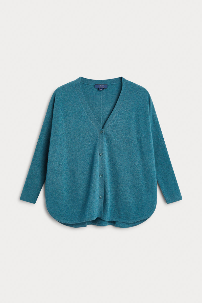 cardigan oversize cashmere verde. 100% cashmere. AGAIN Cashmere.