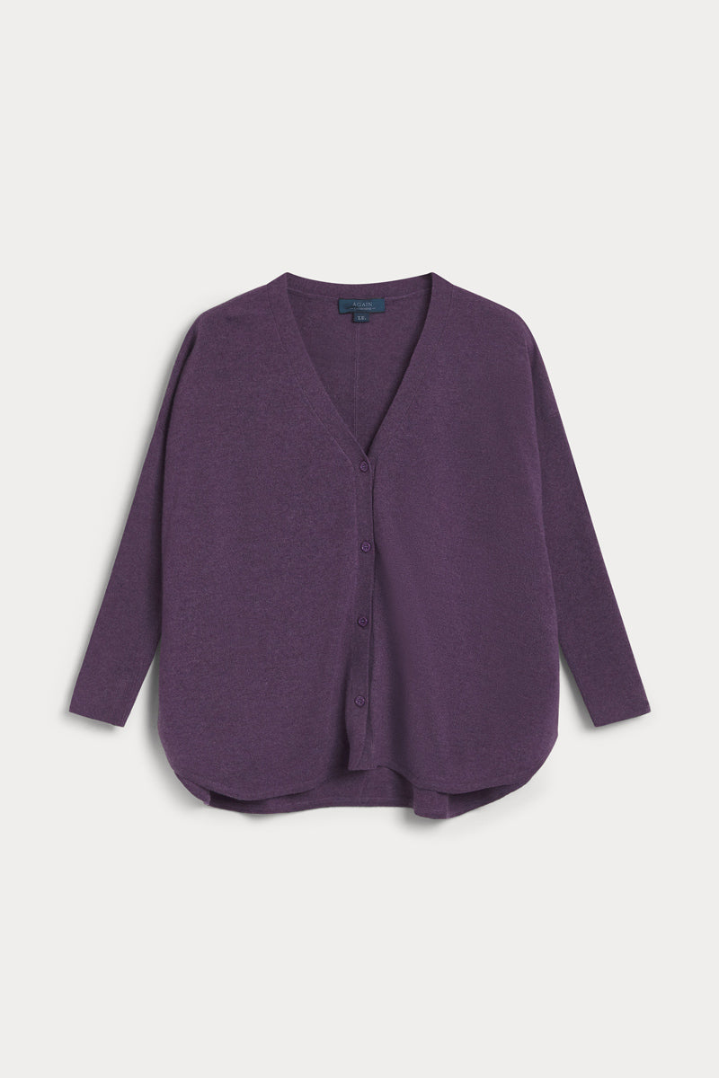 cardigan poncho mujer AGAIN cashmere  uva
