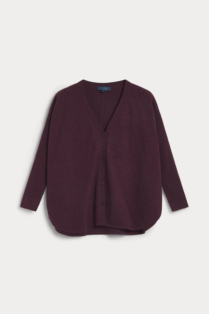 cardigan poncho mujer AGAIN cashmere  red wine