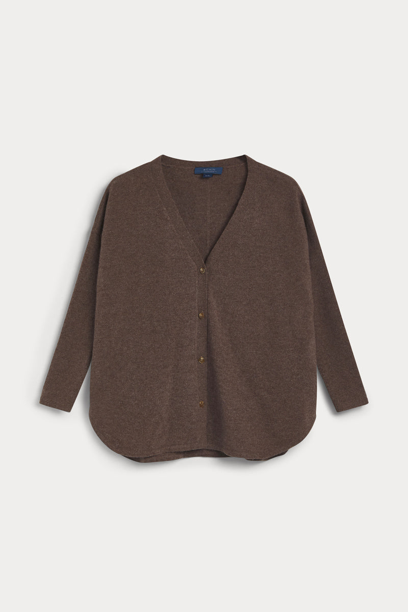 cardigan poncho mujer AGAIN cashmere  marron