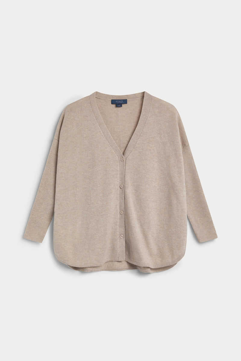 cardigan poncho mujer AGAIN cashmere piedra