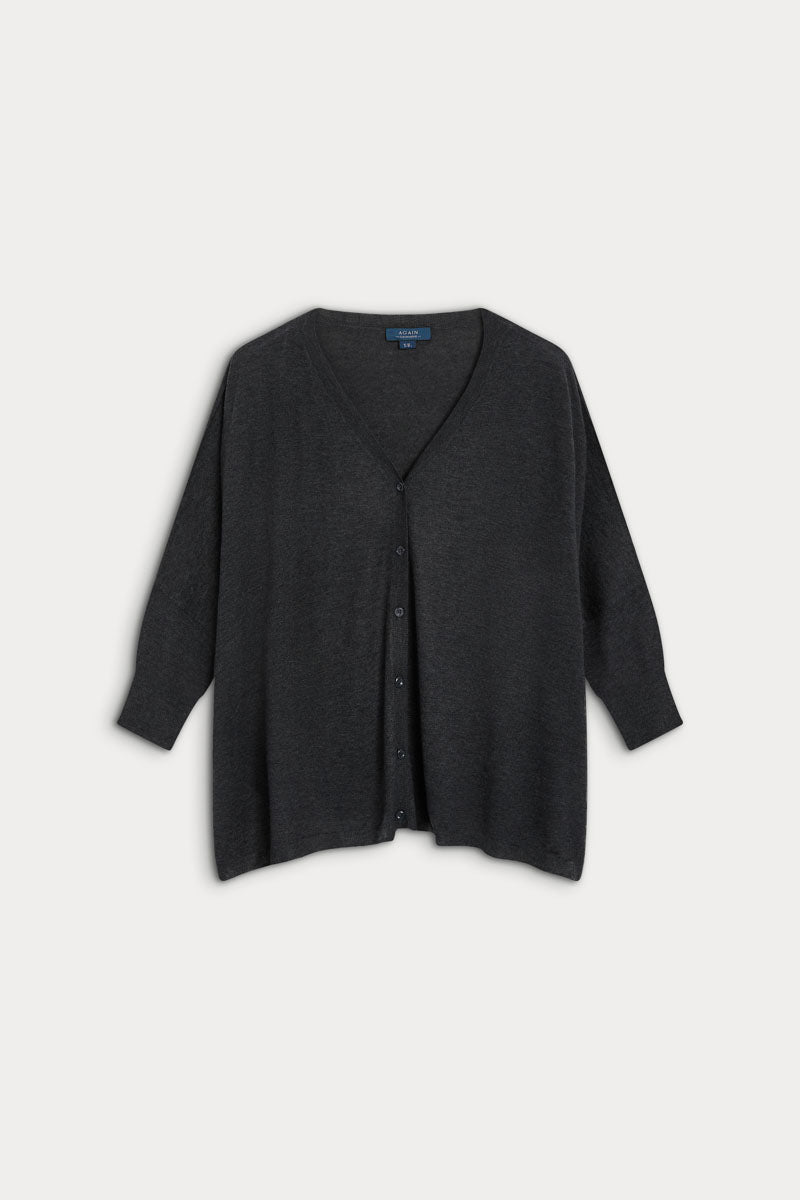 Cardigan poncho cashmere ultrafino seda 