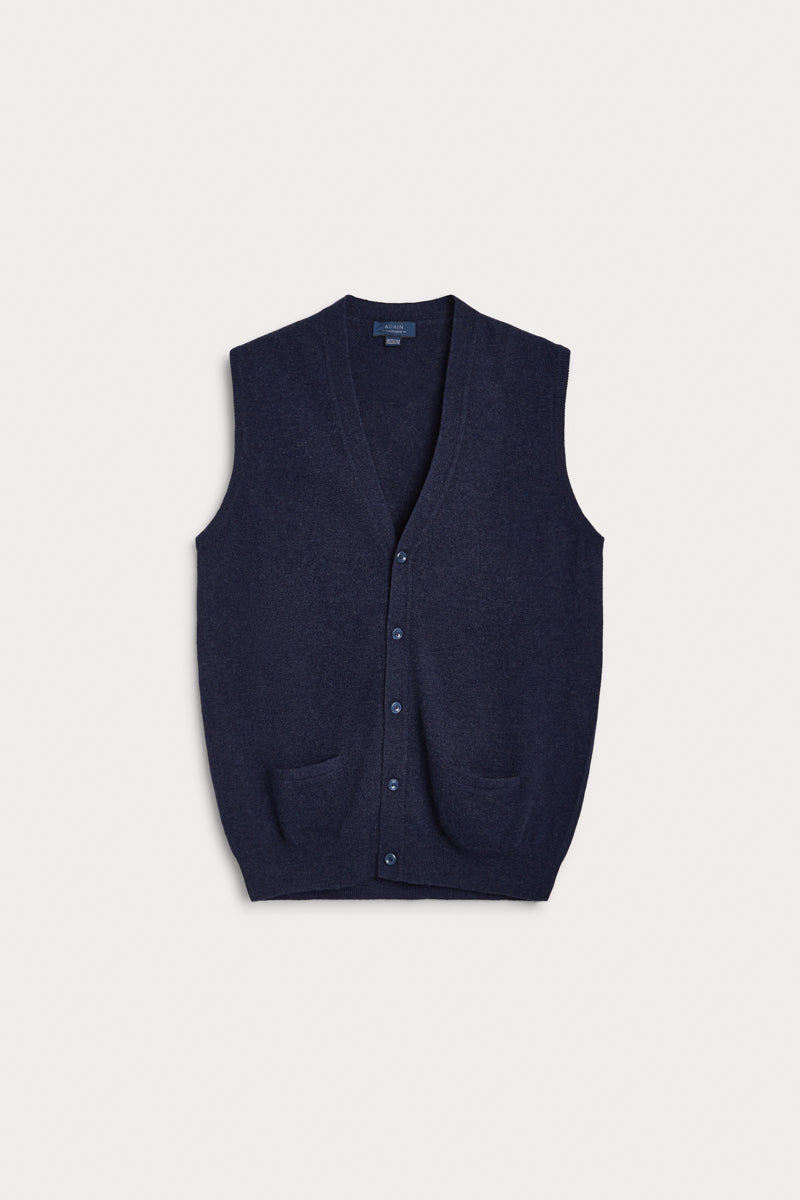 chaleco botones cashmere hombre azul marino AGAIN Cashmere