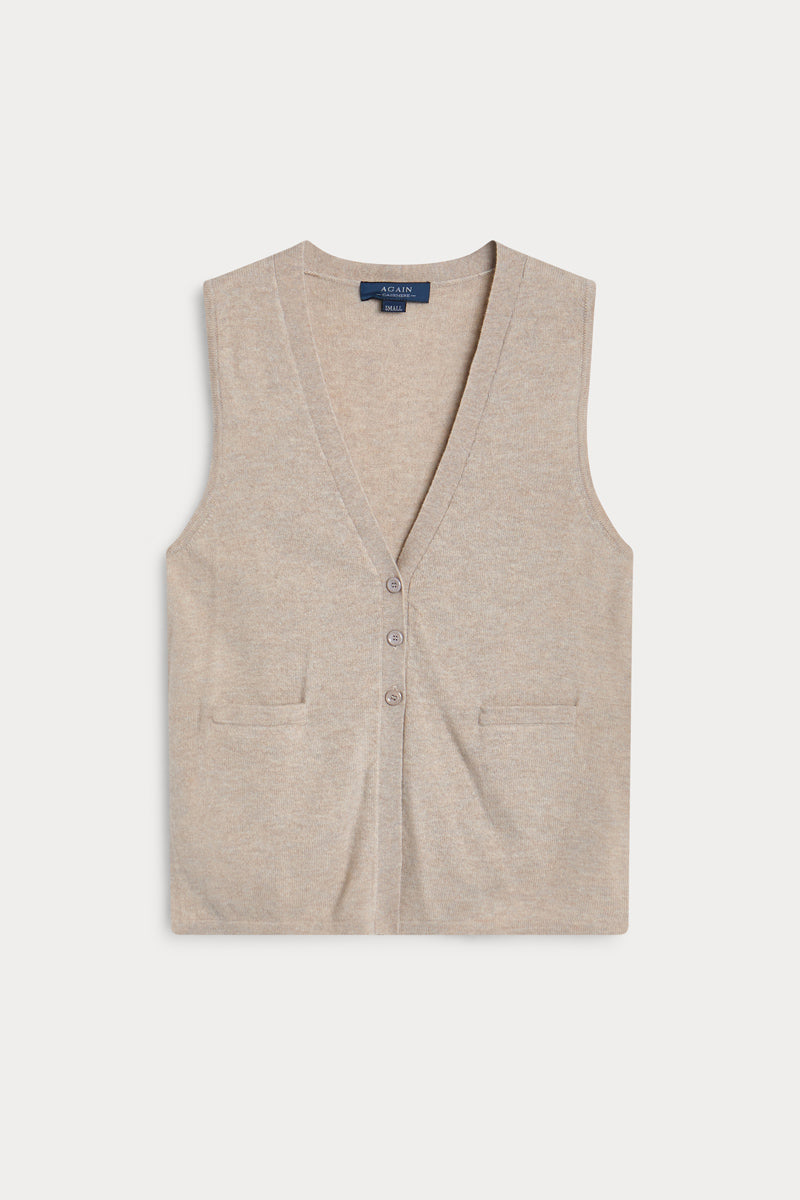 chaleco con botones de again cashmere mujer