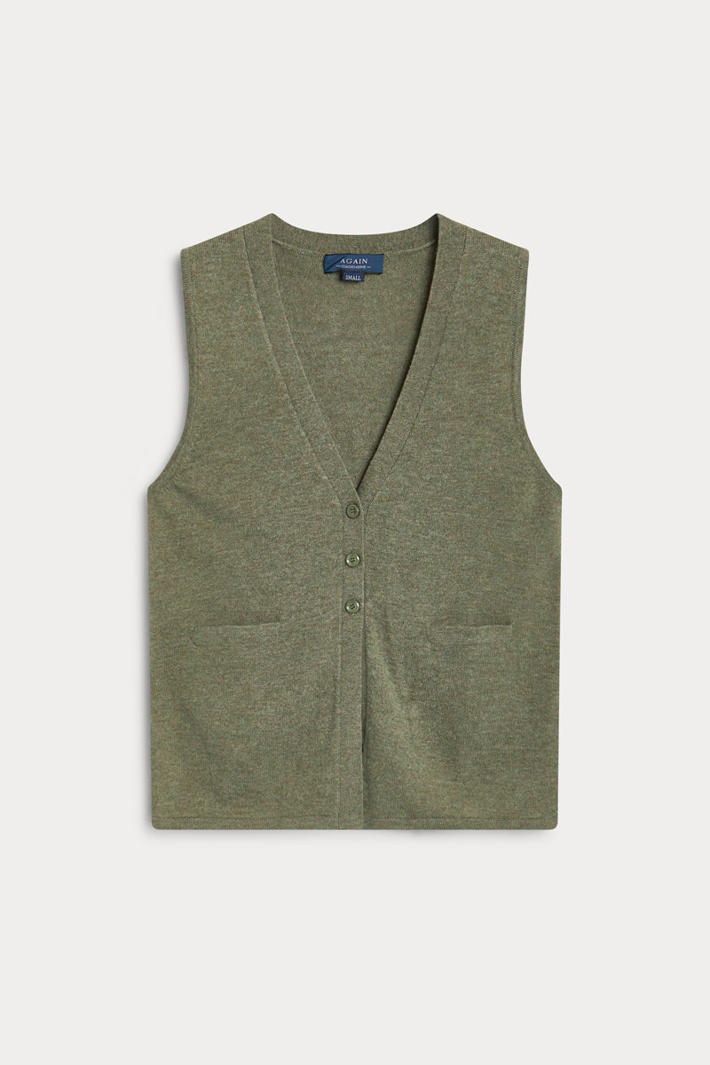 chaleco con botones de again cashmere mujer
