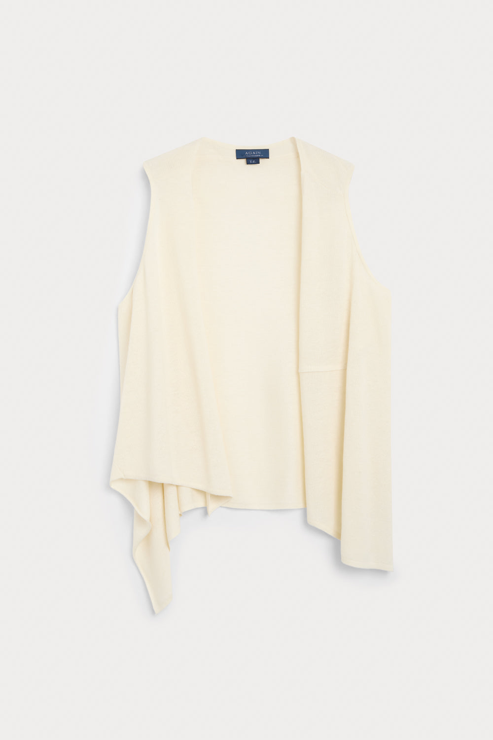 chaleco asimetrico cashmere seda blanco