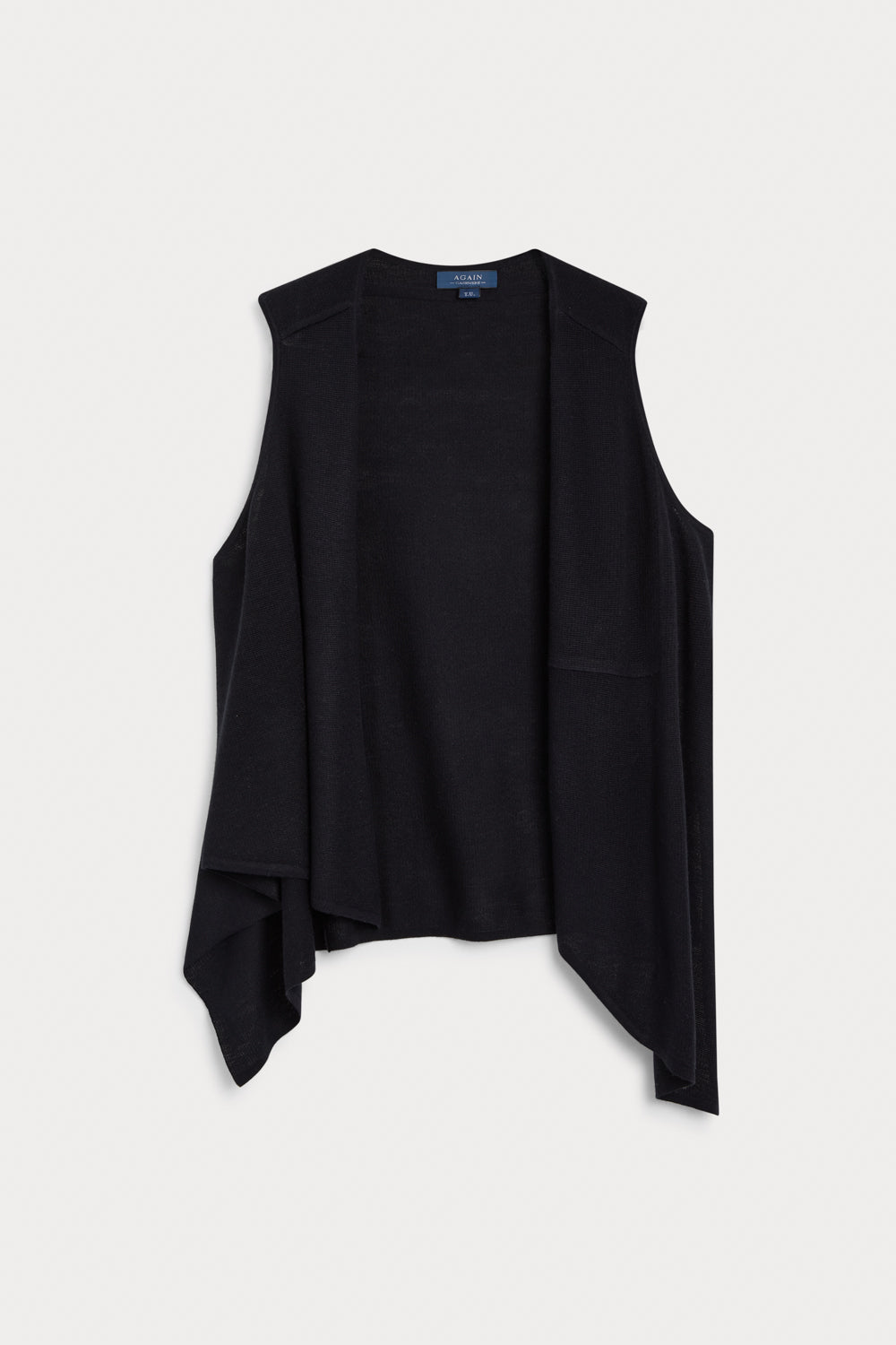 chaleco asimetrico cashmere seda negro