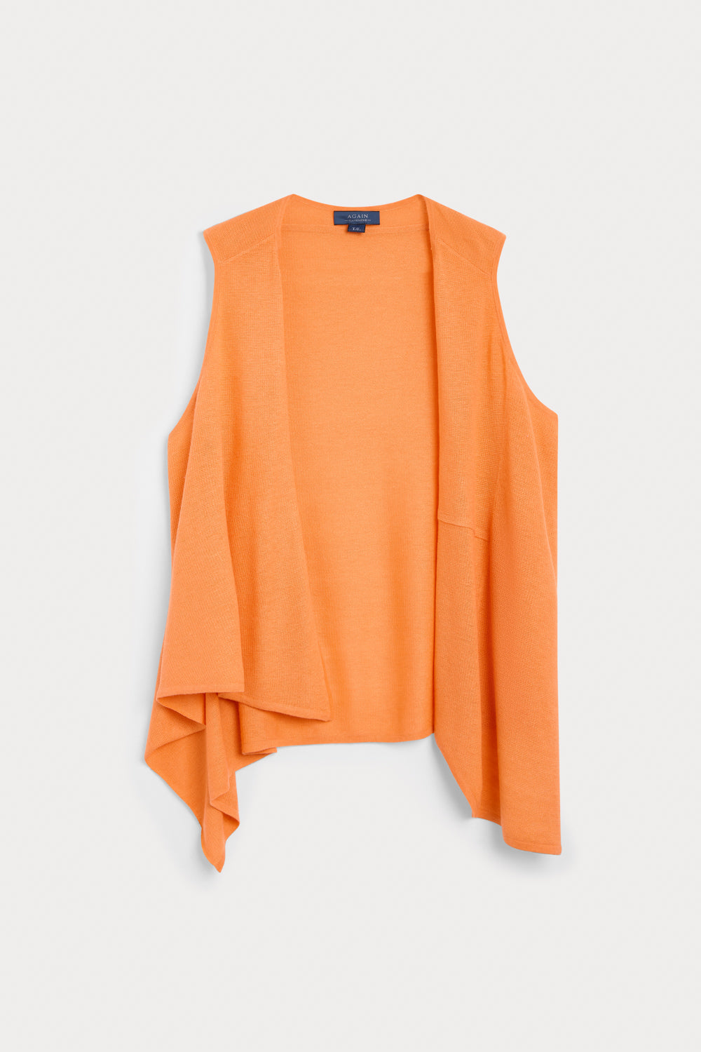 chaleco asimetrico cashmere seda naranja