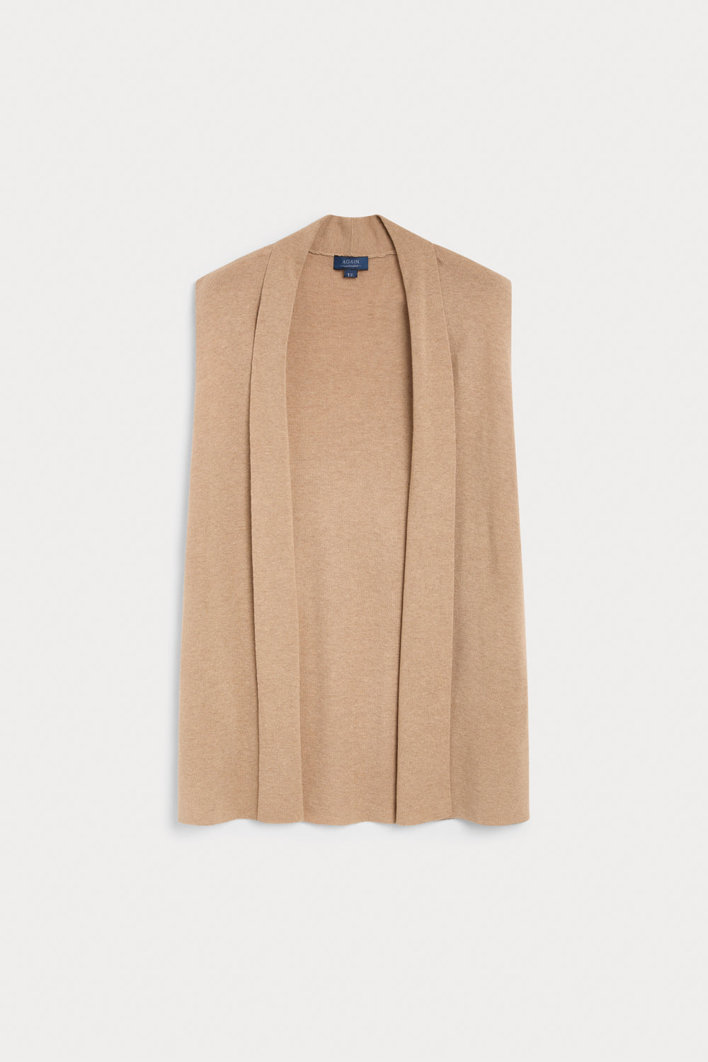 chaleco largo cashmere seda camel