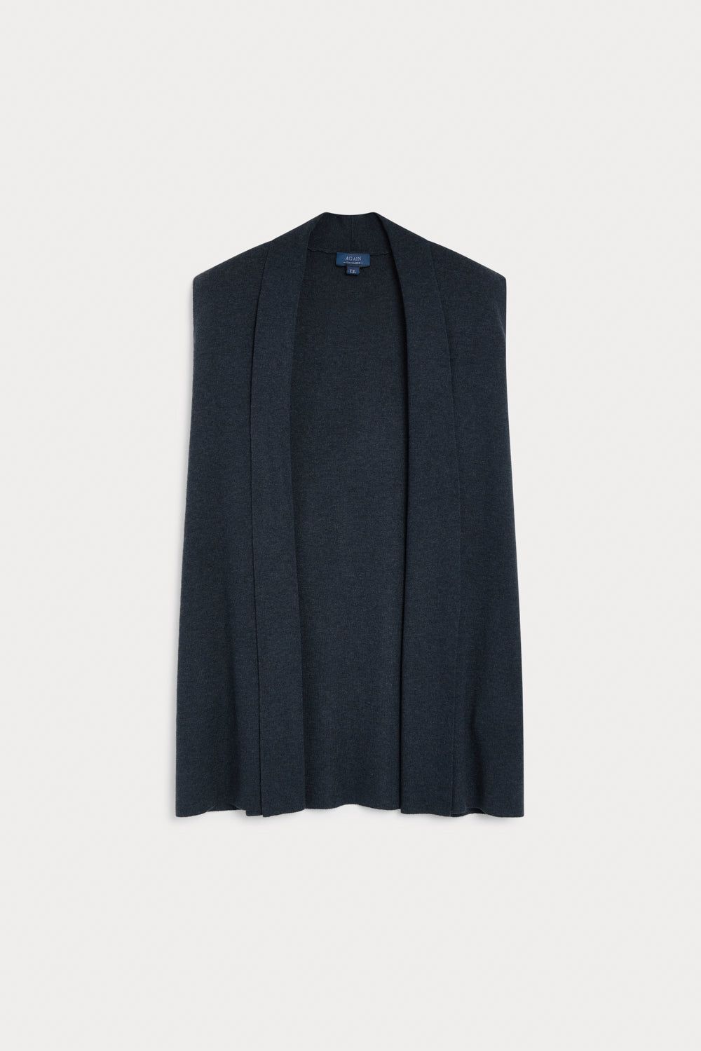 chaleco largo cashmere seda azul 