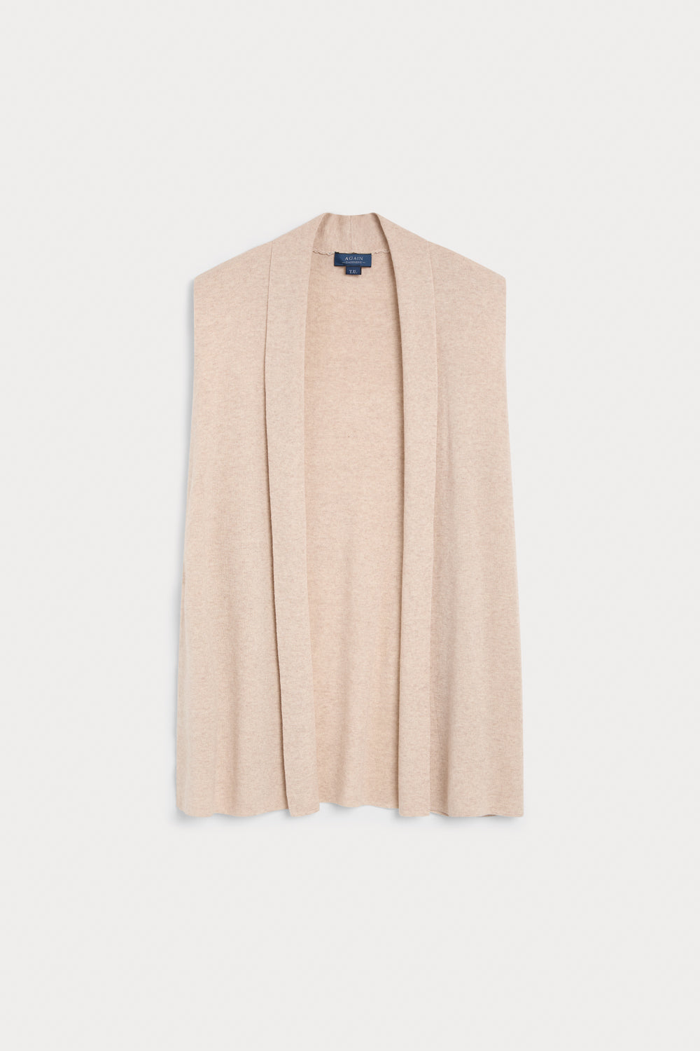 chaleco largo cashmere seda beige