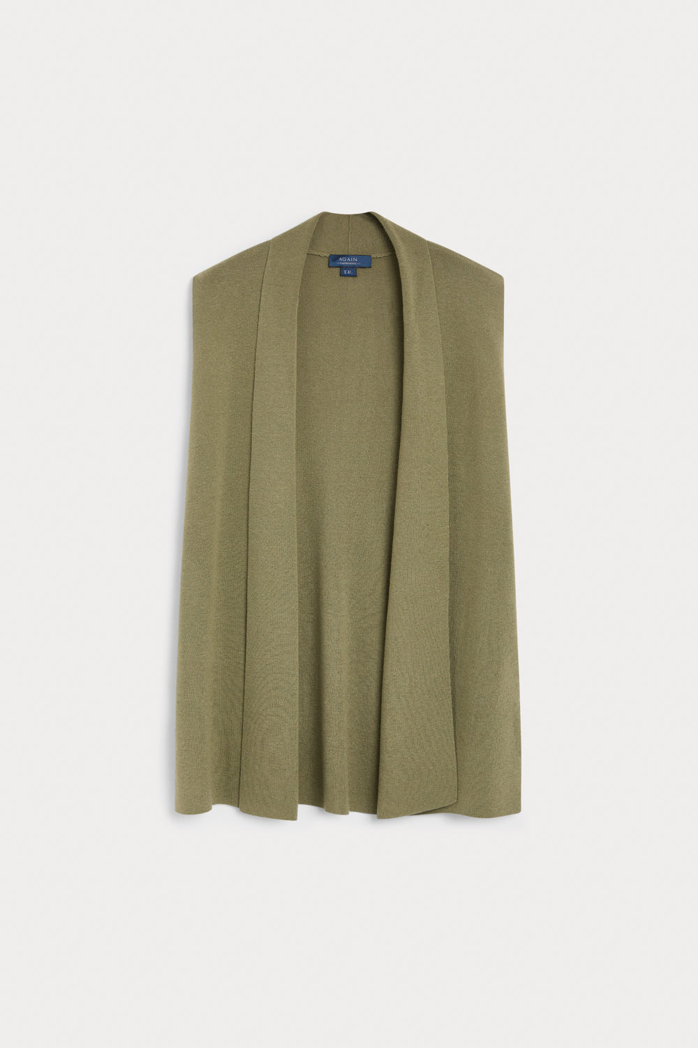 chaleco largo cashmere seda verde oliva