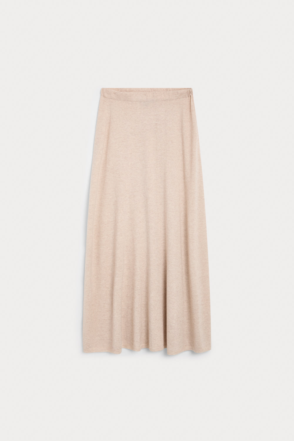 falda cashmere seda beige