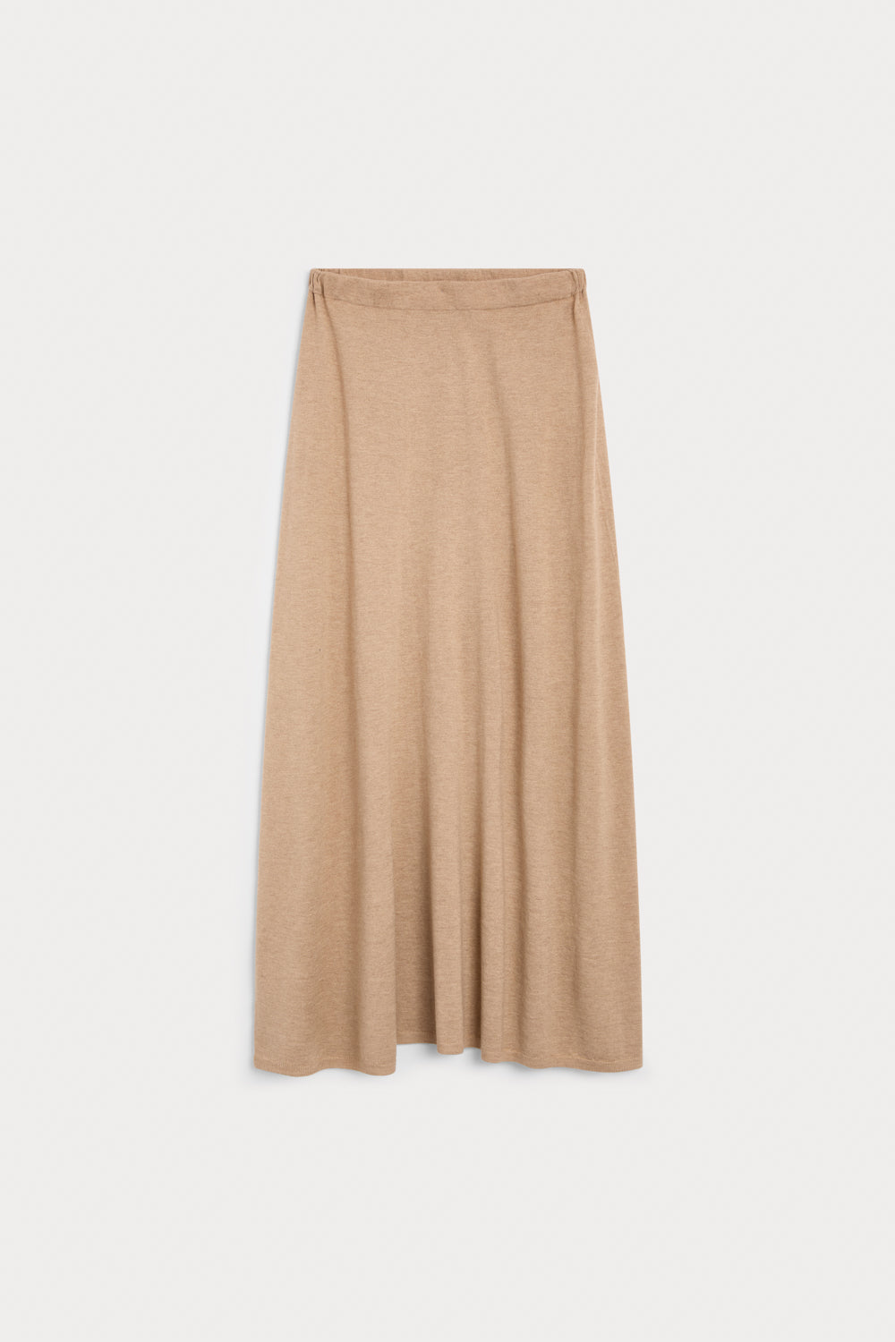 falda cashmere seda camel