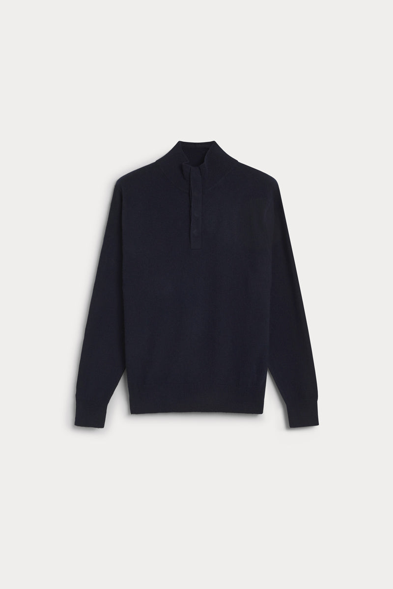 jersey cremallera de hombre AGAIN Cashmere azul