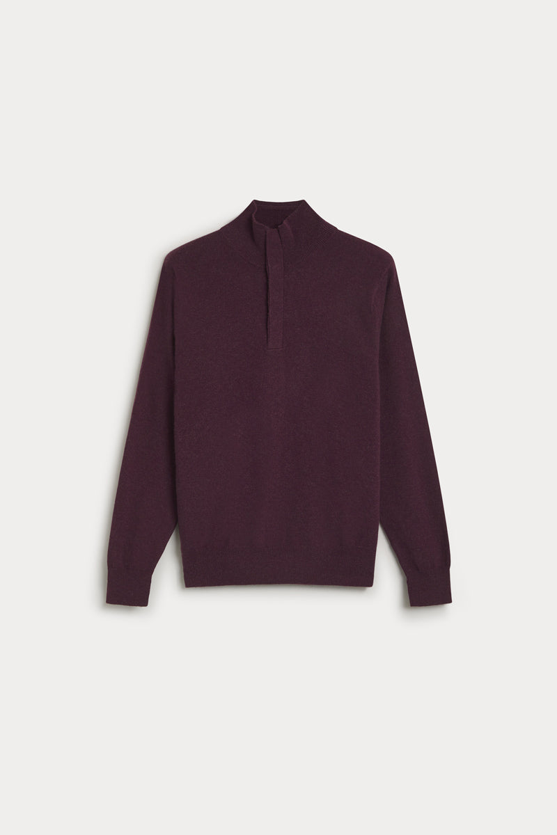 jersey cremallera de hombre AGAIN Cashmere red wine