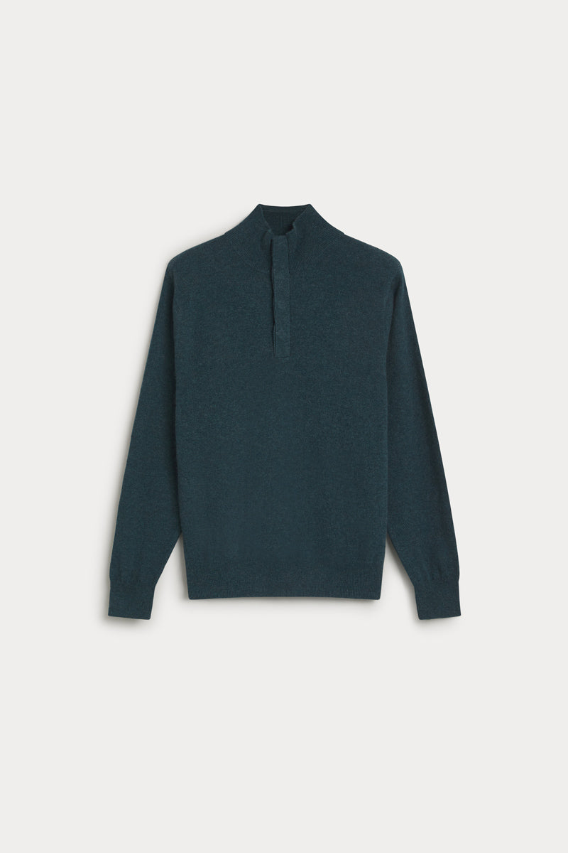 jersey cremallera de hombre AGAIN Cashmere verde