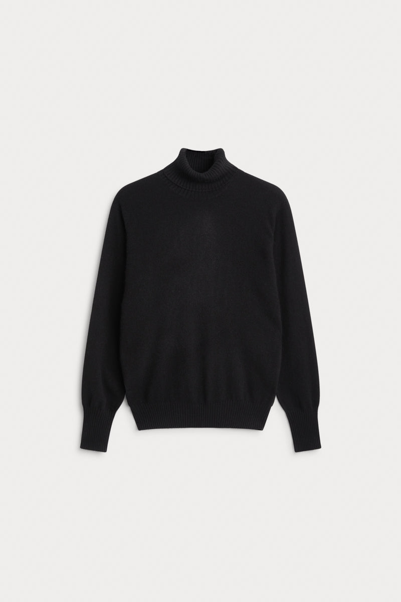 jersey cuello alto hombre cashmere negro AGAIN Cashmere.