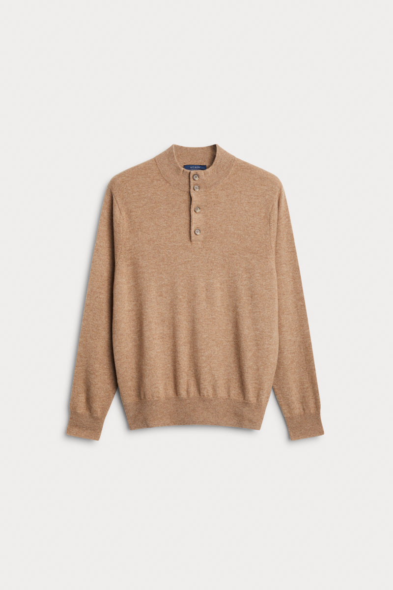 jersey cuello mao hombre cashmere camel. AGAIN Cashmere.