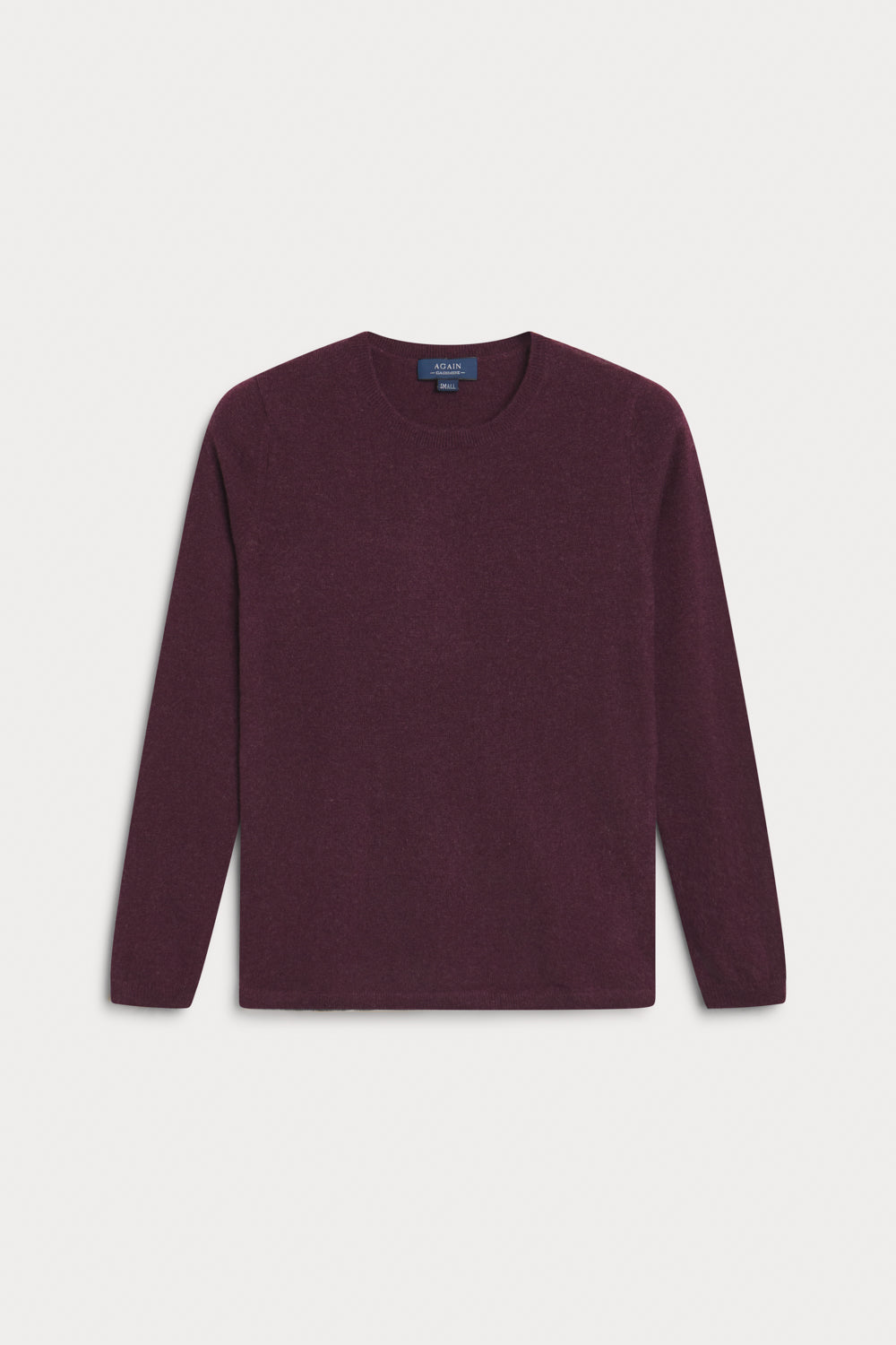 jersey cuello redondo cashmere vino