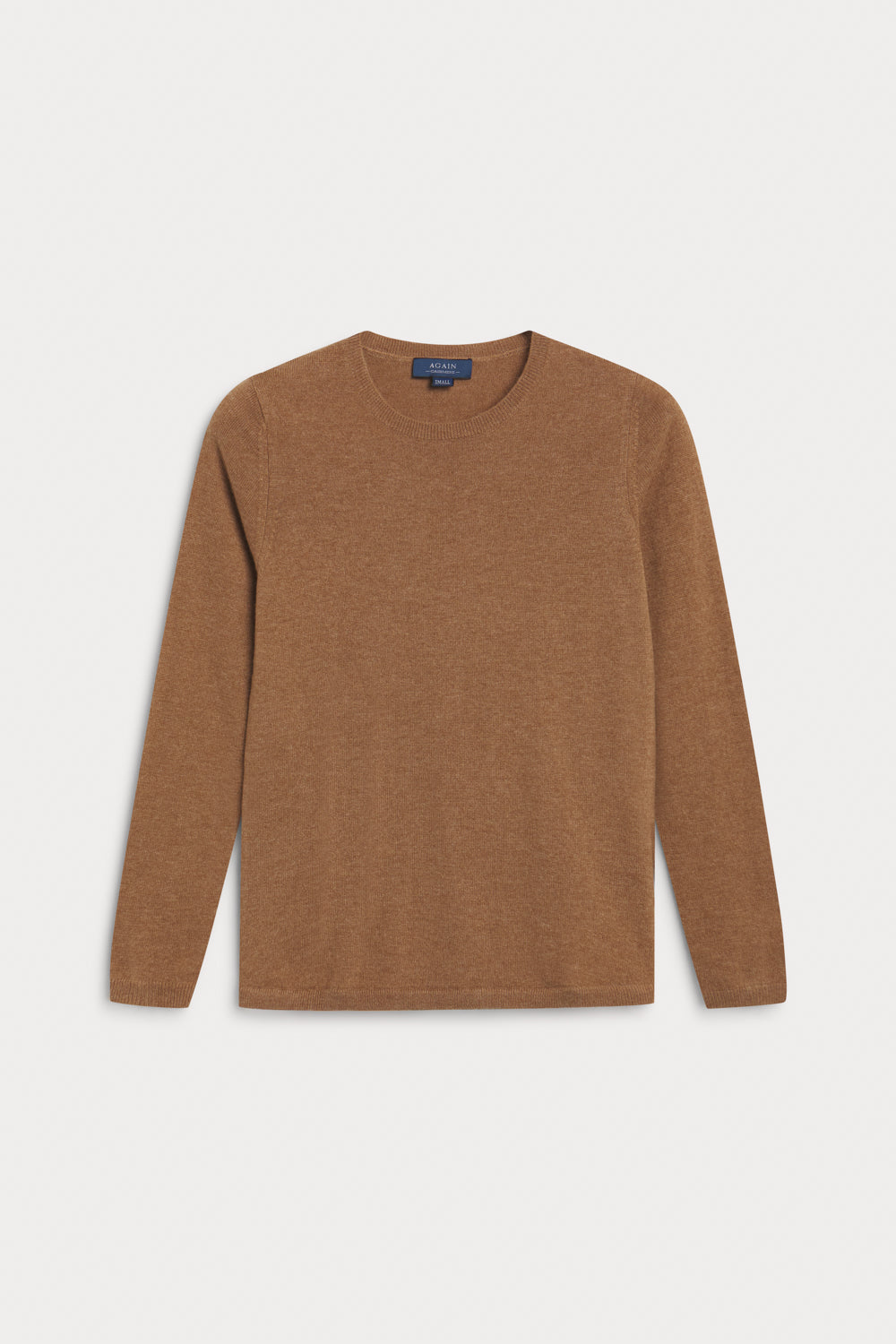 jersey cuello redondo cashmere tabacco