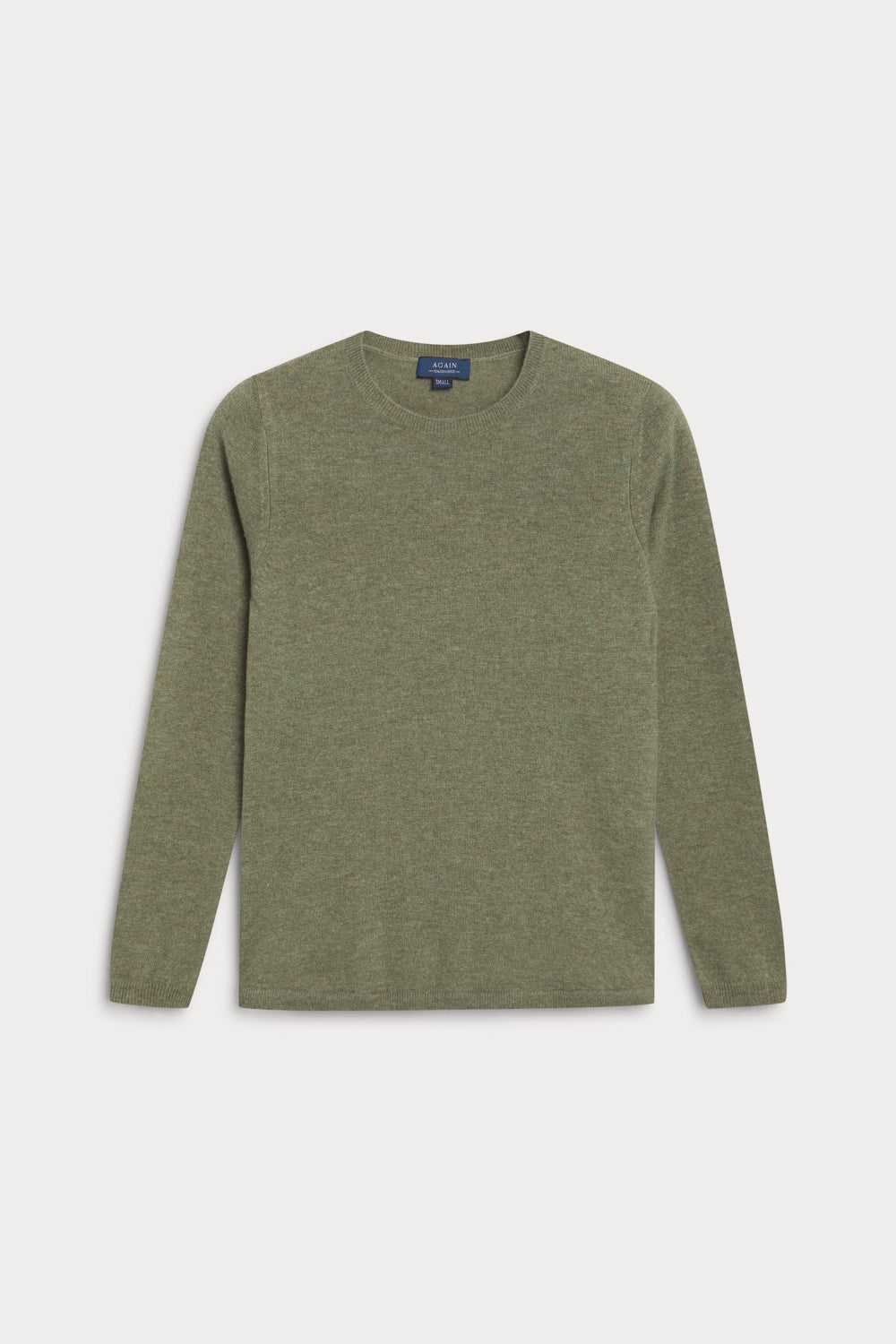 jersey cuello redondo cashmere verde oliva