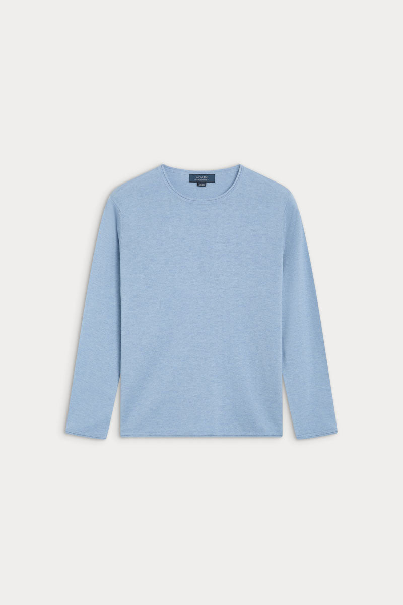 jersey cuello redondo cashmere seda ultrafino de mujer