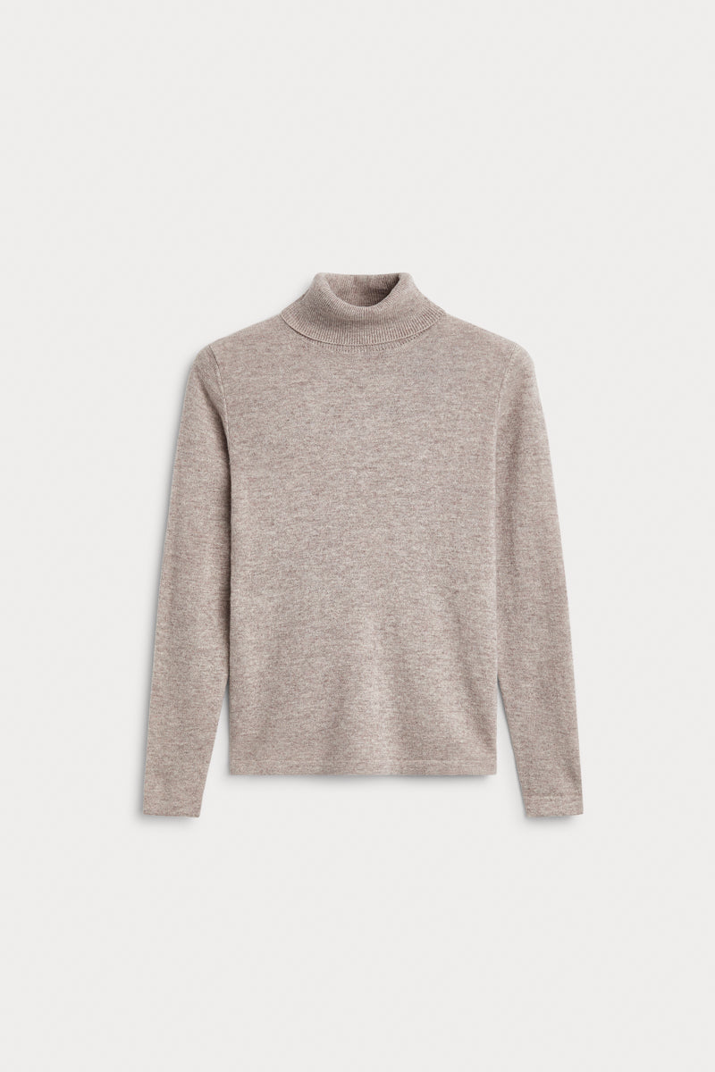 Jersey cuello vuelto basico piedre 100% cashmere. AGAIN Cashmere.