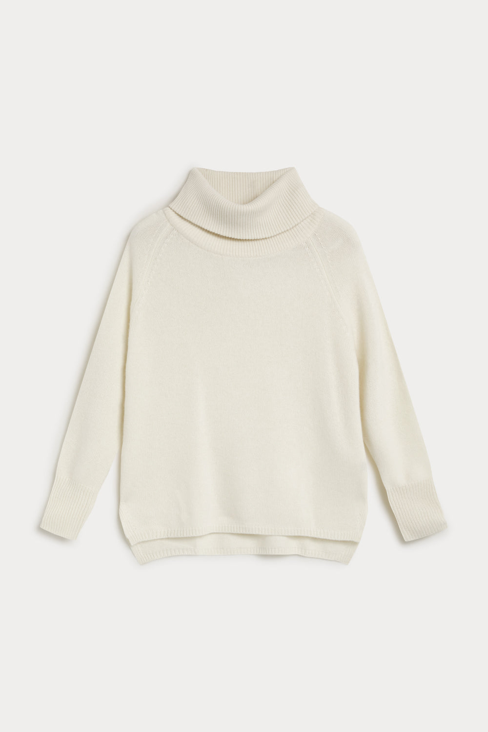 jersey cuello vuelto oversize cashmere mujer blanco