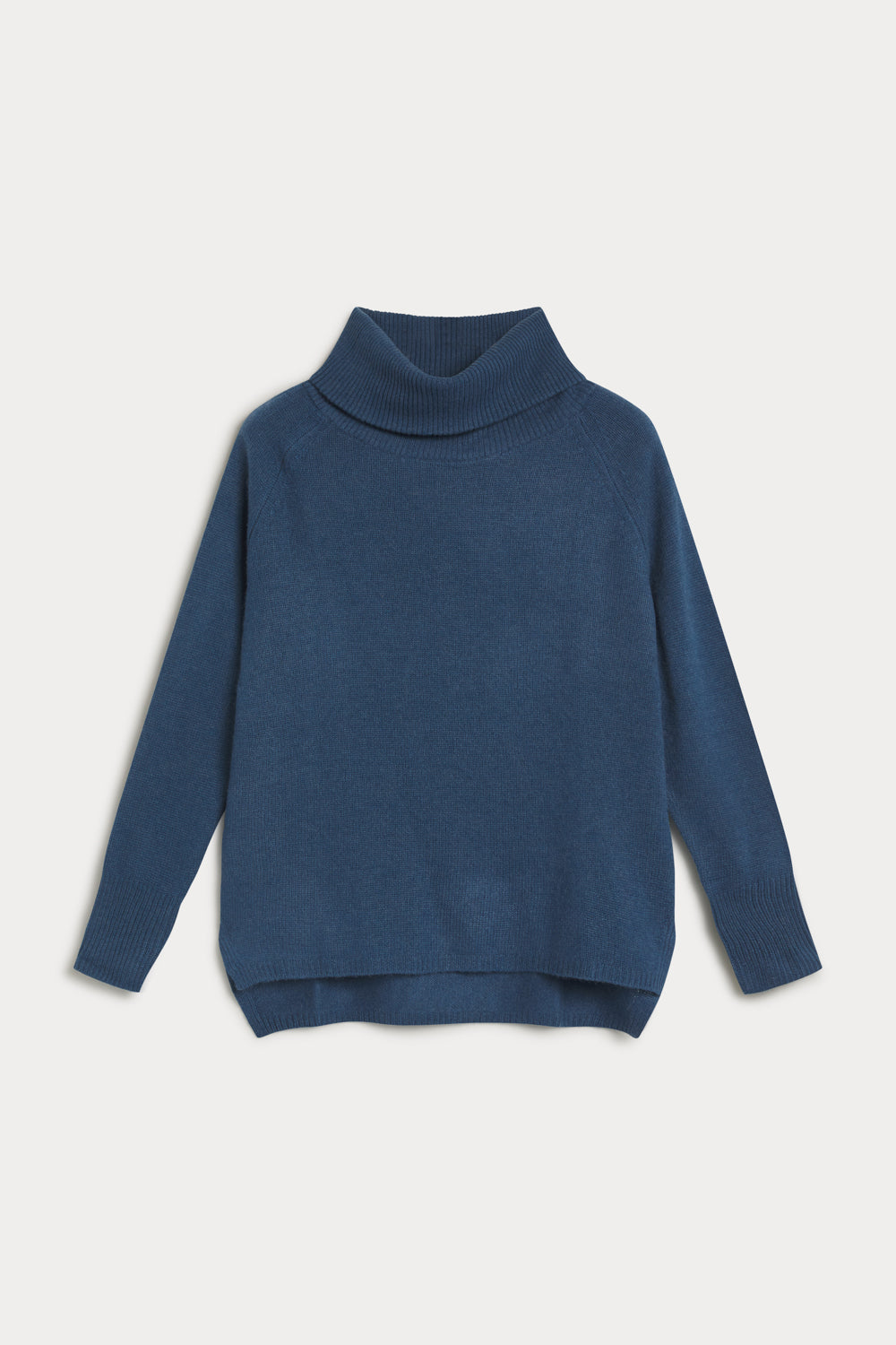 jersey cuello vuelto oversize cashmere mujer azul