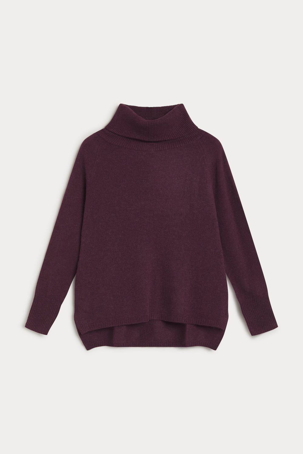 jersey cuello vuelto oversize cashmere mujer red wine
