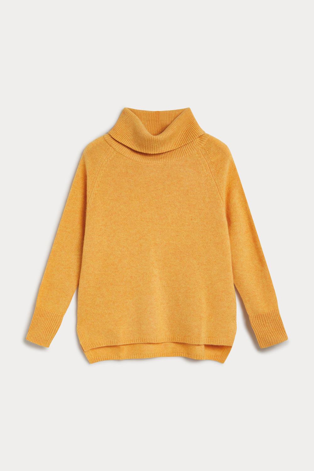 jersey cuello vuelto oversize cashmere mujer amarillo