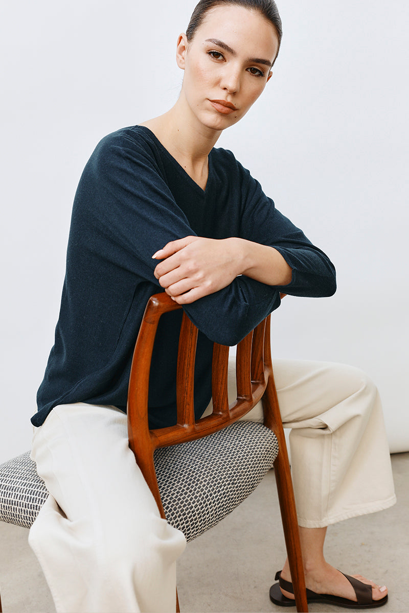 Jersey cashmere y seda ultrafino de mujer