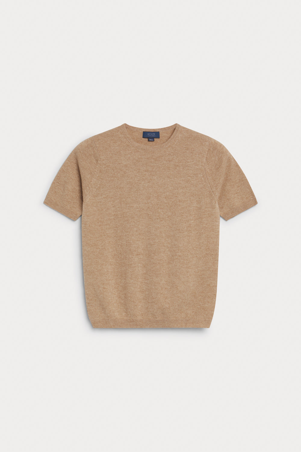 jersey manga corta cashmere mujer beige