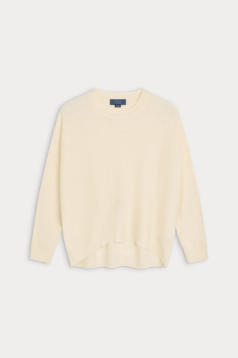 Jersey de escote redondo cashmere ultrafino seda 