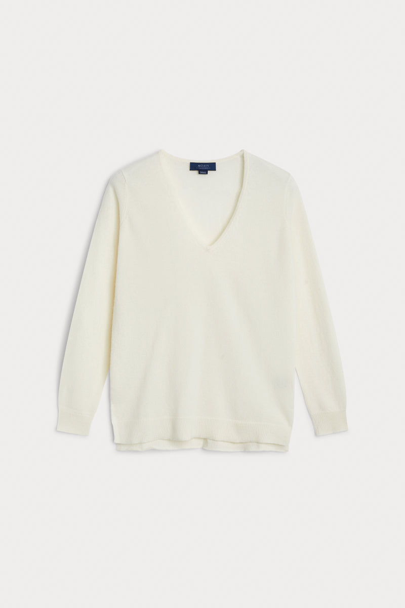 Jersey pico cashmere blanco AGAIN Cashmere.