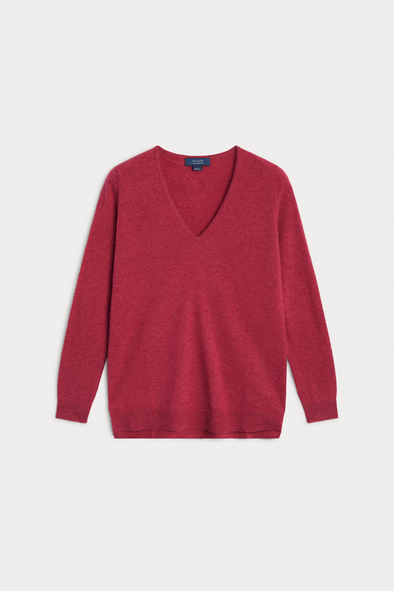 Jersey pico cashmere fresa AGAIN Cashmere.